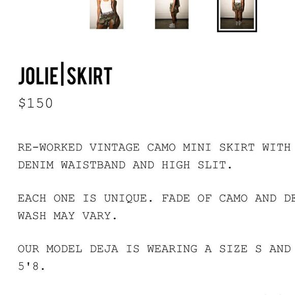 NWOT Samaria Leah JOLIE Camo Denim Slit SKIRT - Medium - Picture 4 of 9